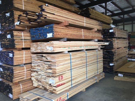 Photo: stack of lumber at Hurford Hardwoods USA